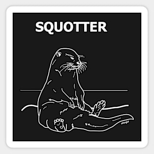 Squotter, White on Black Magnet